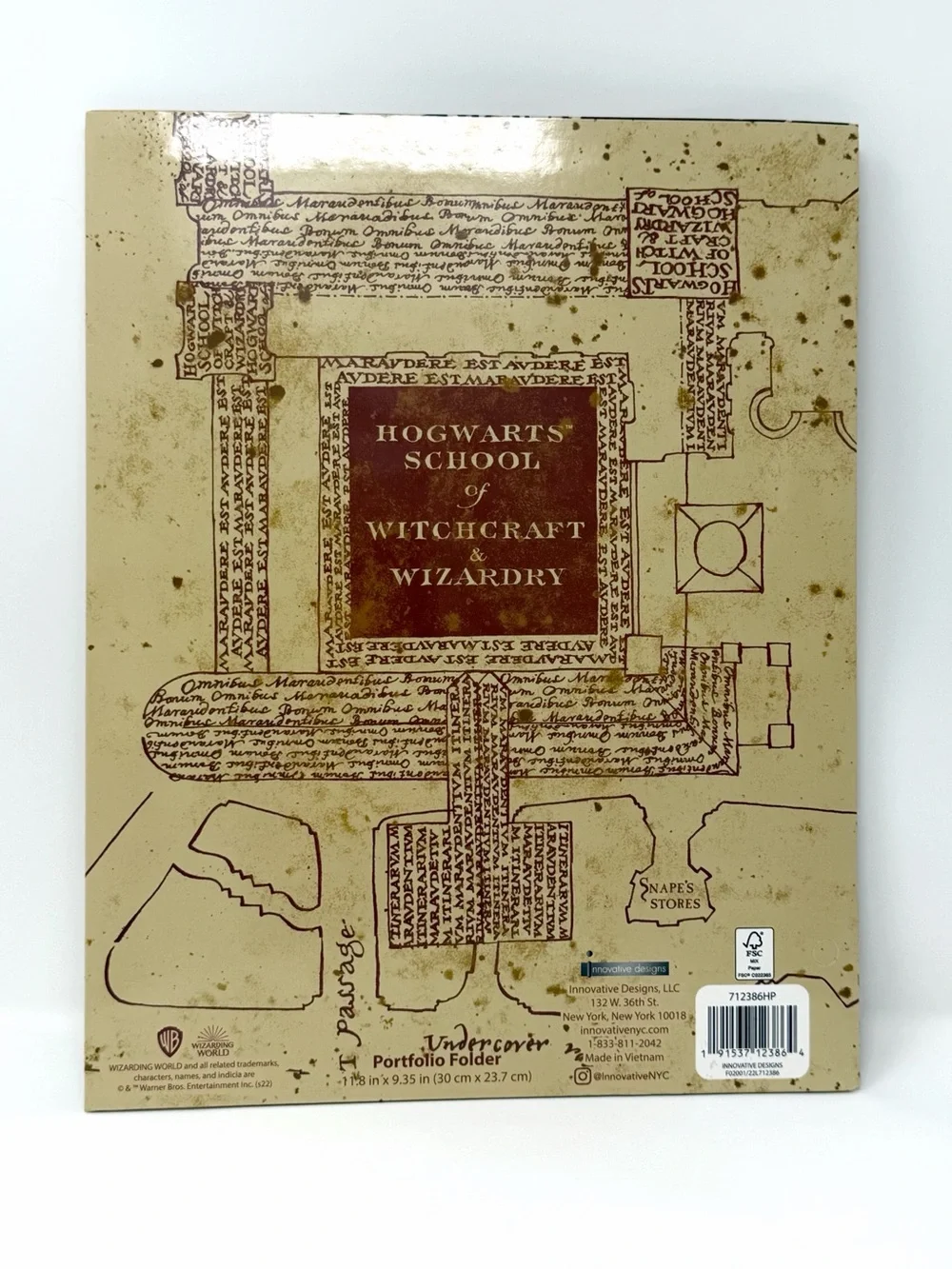 Harry Potter Hogwarts Binder & Marauders Map Folder Deathly Hallows 3 Ring